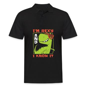 Dinosaure T Rex Dinosaure adulte - Polo Homme - noir - Devant - Kai (181cm)