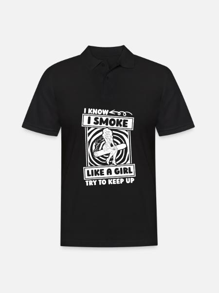 Cigar Girl - Men's Polo Shirt - black