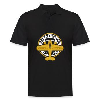 Airplane Mechanic Beer - Men's Polo Shirt - black - Front - Kai (181cm)