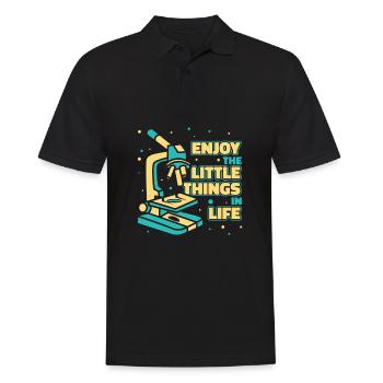Biologie Biologe Mikroskop - Männer Poloshirt - Schwarz - Vorne - Kai (181cm)