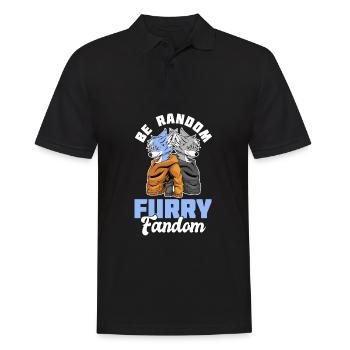 Furry Fandom Fursuits Cool - Männer Poloshirt - Schwarz - Vorne - Kai (181cm)