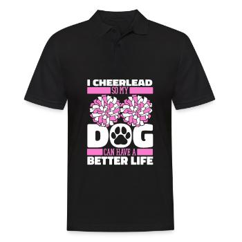 Cheerleader Cheerleading Dog - Men's Polo Shirt - black - Front - Kai (181cm)