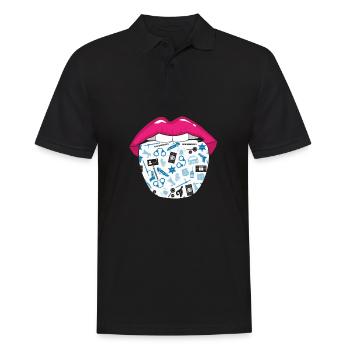 Polizist Polizei Zunge - Männer Poloshirt - Schwarz - Vorne - Kai (181cm)