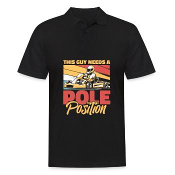 Go Kart Karting Karting Karting Driver Funny - Men's Polo Shirt - black - Front - Kai (181cm)