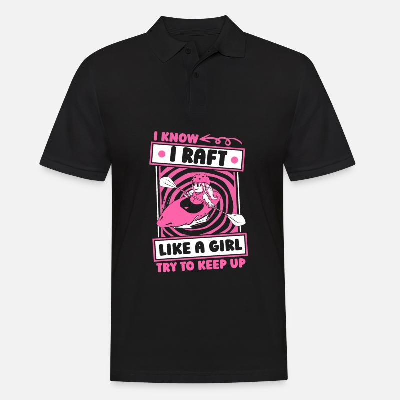 Rafting Mädchen - Männer Poloshirt - Schwarz