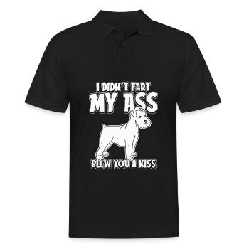 Schnauzer Je n’ai pas pété mes fesses t’a soufflé un baiser - Polo Homme - noir - Devant - Kai (181cm)