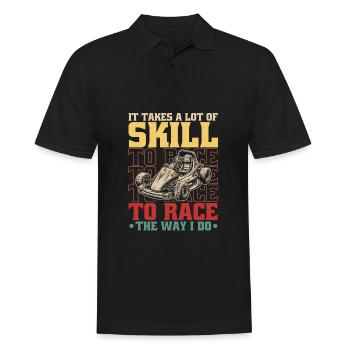 Go Kart Kartfahren Kartfahrer - Männer Poloshirt - Schwarz - Vorne - Kai (181cm)