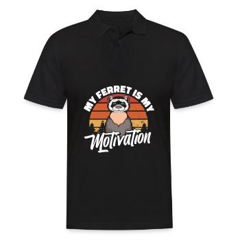 Frettchen Iltis Motivation - Männer Poloshirt - Schwarz - Vorne - Kai (181cm)