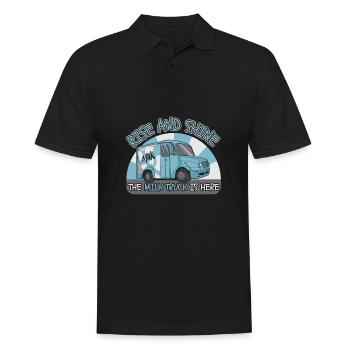 Lait de vache Panier de lait frais - Polo Homme - noir - Devant - Kai (181cm)