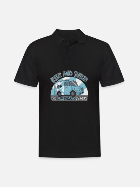 Cow Milk Cool Milk Cart - Men's Polo Shirt - black