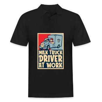 Cow Milk Driver Milk Truck - Men's Polo Shirt - black - Front - Kai (181cm)