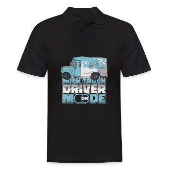 Cow Milk Mode On Milk Wagon - Men's Polo Shirt - black - Front - Kai (181cm)