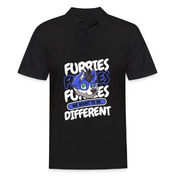 Furry Fandom Fursuits Drôle - Polo Homme - noir - Devant - Kai (181cm)