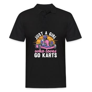 Go Kart Kartfahren Kartfahrer Mädchen - Männer Poloshirt - Schwarz - Vorne - Kai (181cm)