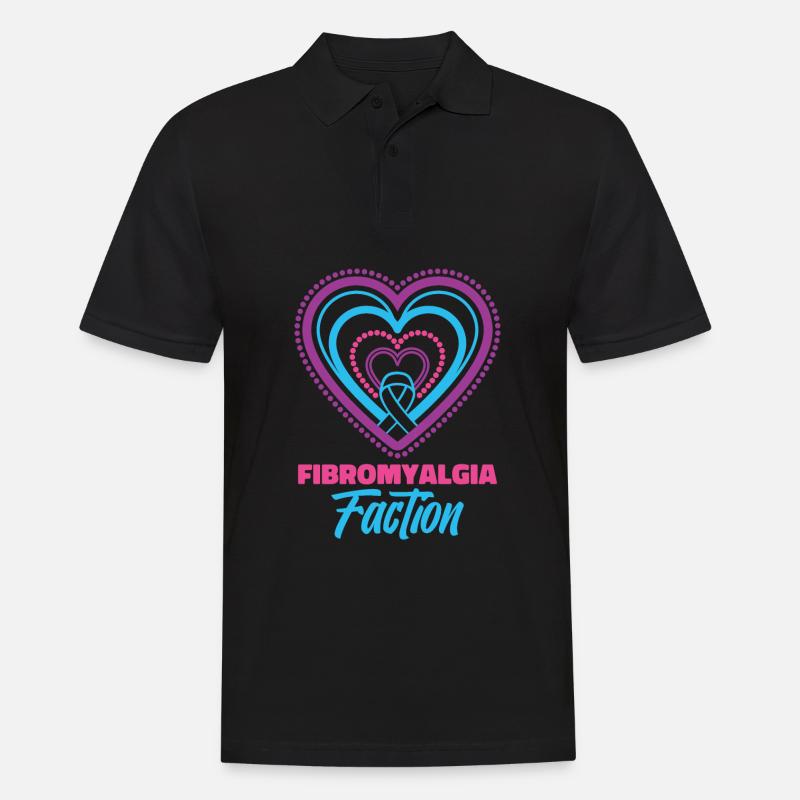 Fibromyalgie Rheuma Herz - Männer Poloshirt - Schwarz