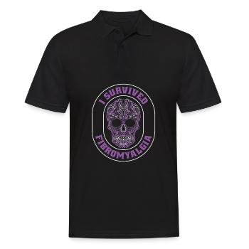 Fibromyalgie Rhumatisme Crâne - Polo Homme - noir - Devant - Kai (181cm)