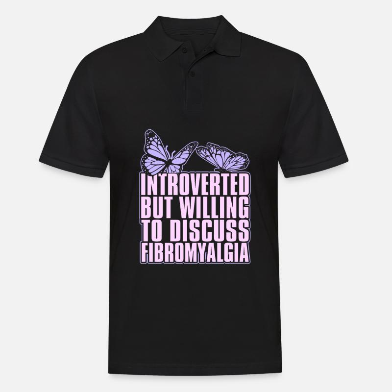 Fibromyalgie rhumatisme papillon - Polo Homme - noir