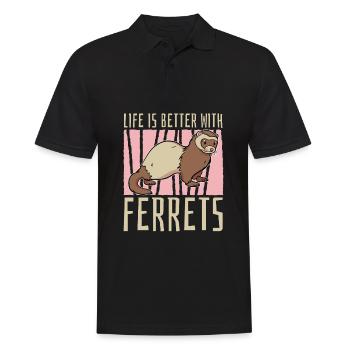 Putois furet drôle - Polo Homme - noir - Devant - Kai (181cm)