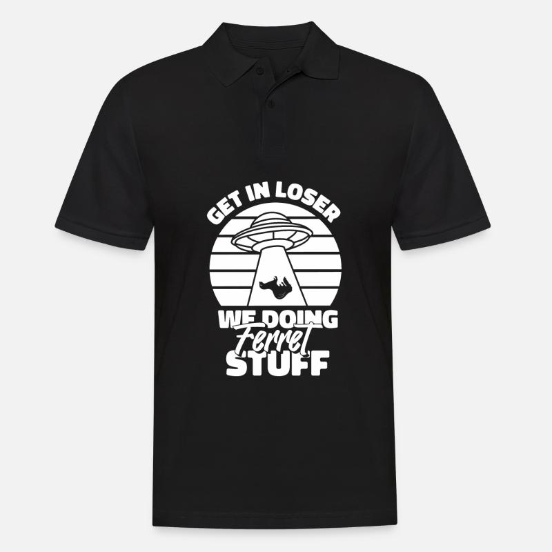 Frettchen Iltis Lustig - Männer Poloshirt - Schwarz