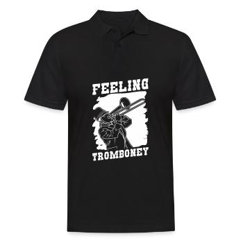 Spielmannszug Posaune Lustig - Männer Poloshirt - Schwarz - Vorne - Kai (181cm)