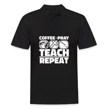 Religion Teacher Religious Education Coffee - Men's Polo Shirt - black - Front - Kai (181cm)