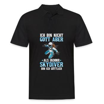 Indoor Skydiving Indoor Fallschirmspringen - Männer Poloshirt - Schwarz - Vorne - Kai (181cm)