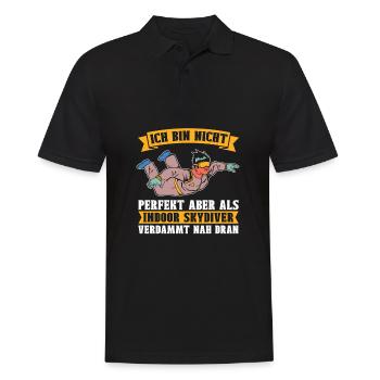 Indoor Skydiving Humor - Männer Poloshirt - Schwarz - Vorne - Kai (181cm)