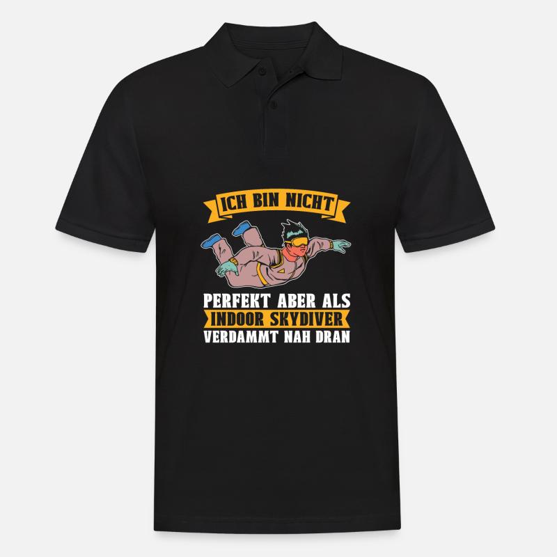 Indoor Skydiving Humor - Männer Poloshirt - Schwarz
