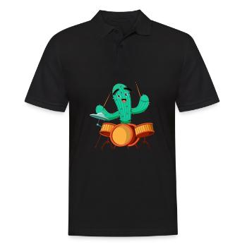 Schlagzeug Drummer Schlagzeuger Niedlich - Männer Poloshirt - Schwarz - Vorne - Kai (181cm)