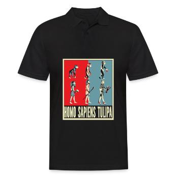 Tulpen Evolution Tulpen - Männer Poloshirt - Schwarz - Vorne - Kai (181cm)