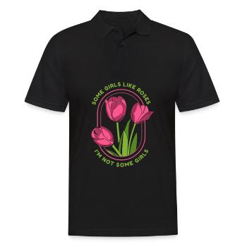 Tulpen Humor Tulpen - Männer Poloshirt - Schwarz - Vorne - Kai (181cm)