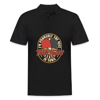 Table Tennis Pingpong Funny - Men's Polo Shirt - black - Front - Kai (181cm)
