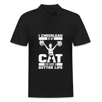 Cheerleader Cheerleading Cat - Men's Polo Shirt - black - Front - Kai (181cm)