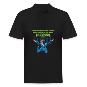 Parachutisme intérieur frais Indoor Fallschirmspringen - Polo Homme - noir - Devant - Kai (181cm)