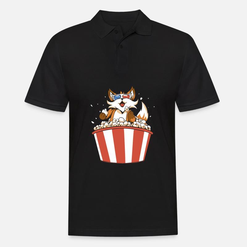 Popcorn Fuchs - Männer Poloshirt - Schwarz