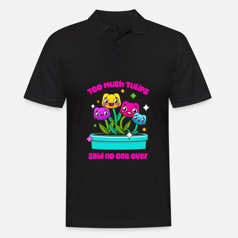 Tulpen Niedlich - Männer Poloshirt - Schwarz