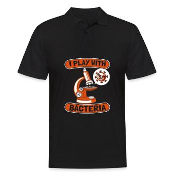 Biologie Biologiste Bactéries Je joue avec des bactéries - Polo Homme - noir - Devant - Kai (181cm)