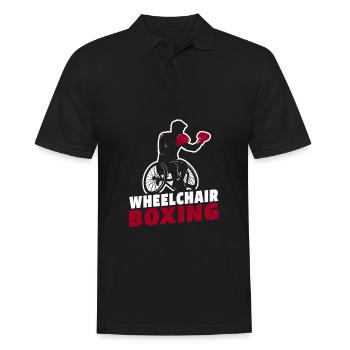 Boxen Boxer Rollstuhl - Männer Poloshirt - Schwarz - Vorne - Kai (181cm)