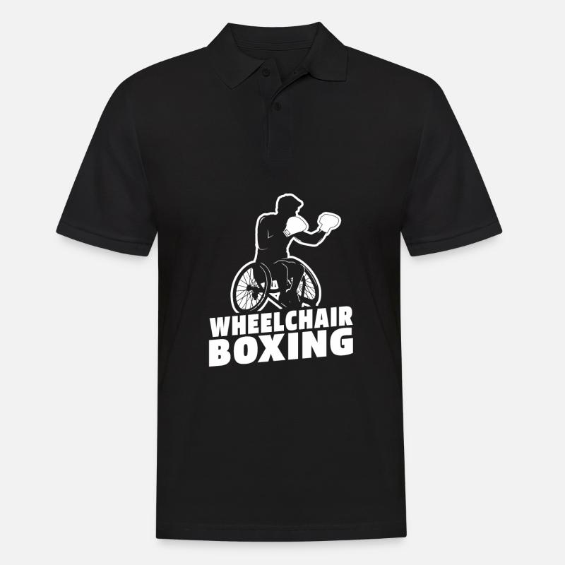 Boxen Boxer Rollstuhl - Männer Poloshirt - Schwarz