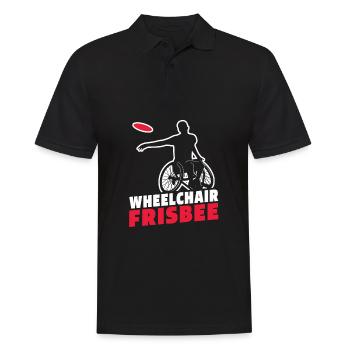 Frisbee Rollstuhl - Männer Poloshirt - Schwarz - Vorne - Kai (181cm)
