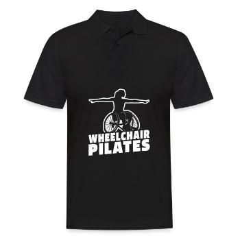 Pilates Rollstuhl - Männer Poloshirt - Schwarz - Vorne - Kai (181cm)