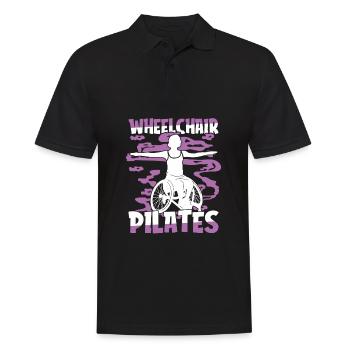Pilates Rollstuhl - Männer Poloshirt - Schwarz - Vorne - Kai (181cm)
