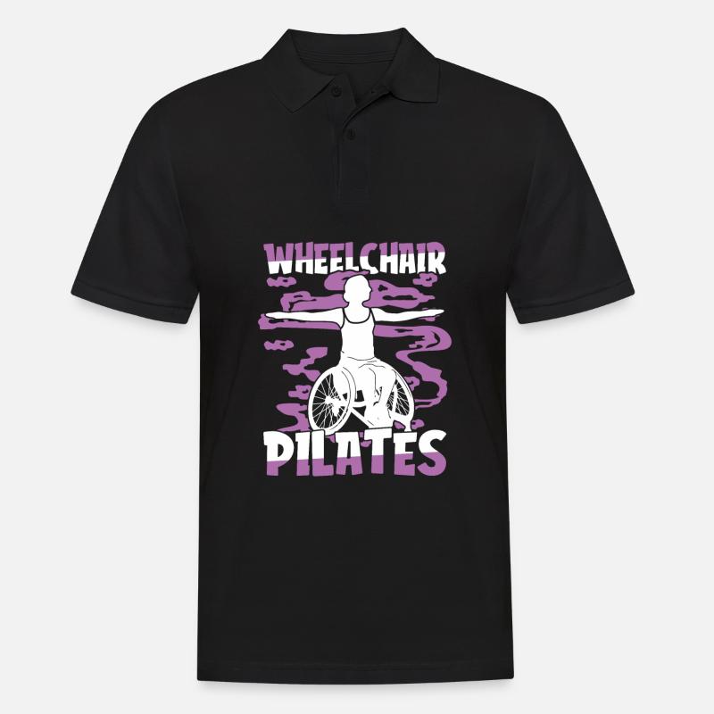 Pilates Rollstuhl - Männer Poloshirt - Schwarz