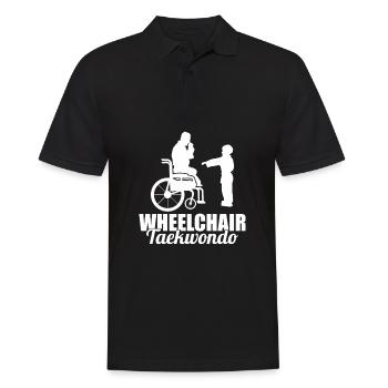 Taekwondo Rollstuhl - Männer Poloshirt - Schwarz - Vorne - Kai (181cm)