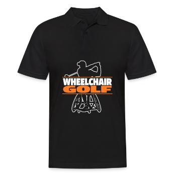 Golf Golfer Golfen Rollstuhl Wheelchair Golf - Männer Poloshirt - Schwarz - Vorne - Kai (181cm)