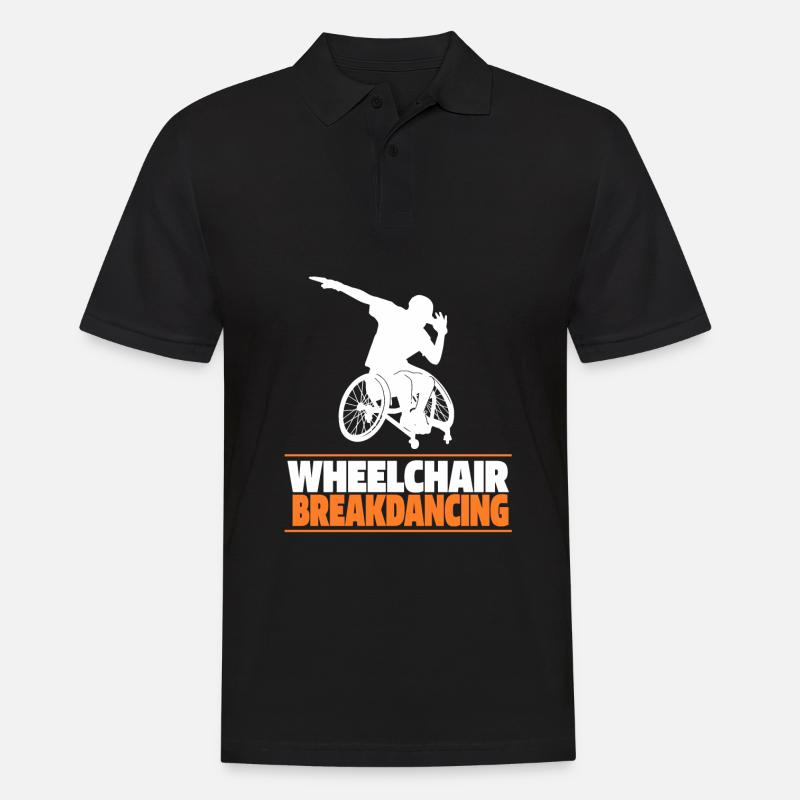 Breakdance Breakdancer Breakdancing Rollstuhl - Männer Poloshirt - Schwarz