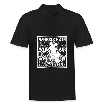 Handball Handballer Rollstuhl - Männer Poloshirt - Schwarz - Vorne - Kai (181cm)