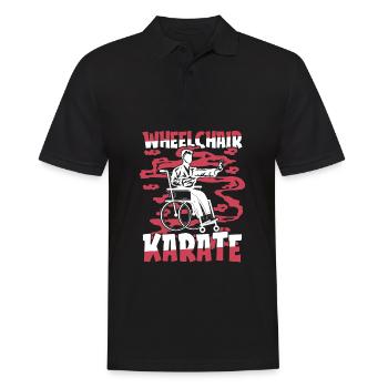 Karate Rollstuhl - Männer Poloshirt - Schwarz - Vorne - Kai (181cm)