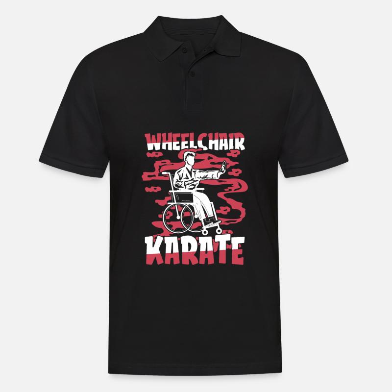 Karate Rollstuhl - Männer Poloshirt - Schwarz