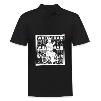 Kung Fu Wheelchair - Men's Polo Shirt - black - Front - Kai (181cm)